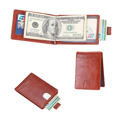 Men's RFID Blocking Genuine Leather SLIM Wallet Front Pocket Money Clip Wallet LT-BMM013