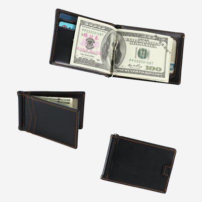 Men's RFID Blocking Genuine Leather Slim Wallet Front Pocket Money Clip Wallet LT-BMM015