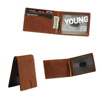 Men's Slim Minimalist Front Pocket RFID Blocking Leather Wallets  LT-BMM017