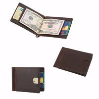 Leather Factory Crazy Horse Leather Elegant RFID Slim Money Clip Wallet LT-BMM024