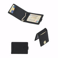 Black Leather Money Clip Wallet RFID Slim Mens Wallet LT-BMM027