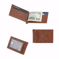 Money Clip Leather Wallet For Men Slim Front Pocket RFID Blocking Card Holder Wallet LT-BMM028