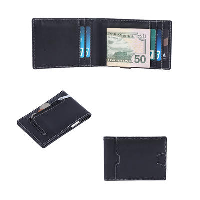 RFID Blocking Slim Bifold Genuine Leather Minimalist Front Pocket Money Clip Wallets LT-BMM033