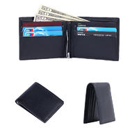 RFID slim money clip wallet Leather bifold Thin credit card wallet  LT-BMM034