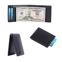 Wholesale Leather Money Clip Wallet Black Rfid Slim Mens Wallet LT-BMM036