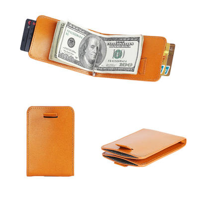 Leather Men's RFID Slim Credit Card Holder Money Clip Wallet LT-BMM046