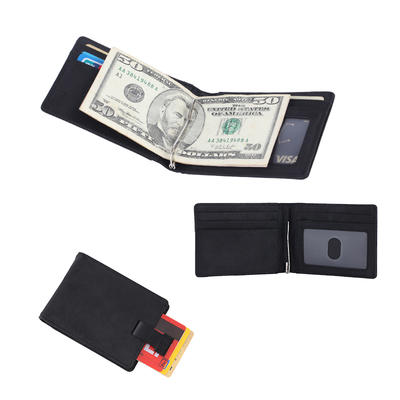 Leather Bifold Wallet With ID Window RFID Slim Leather Wallet For Men LT-BMM052