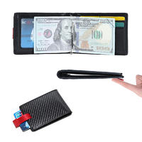 Genuine Leather Wallet Front Pocket RFID Money Clip Wallet With ID window LT-BMM056