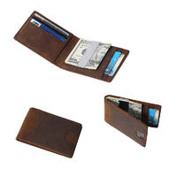 Men's RFID Vintage Italian Genuine Leather Slim Bifold Handmade Wallet LT-BMM060