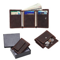 Trifold Leather Mens Wallet with RFID Crazy Horse Leather Wallet LT-BMW006