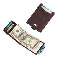 Leather Factory Minimalist Leather Wallets Money Clip Wallet LT-BMM001