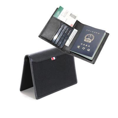 2018 Christmas gift hot selling custom rfid blocking full grain genuine leather nylon passport wallet leather passport cover