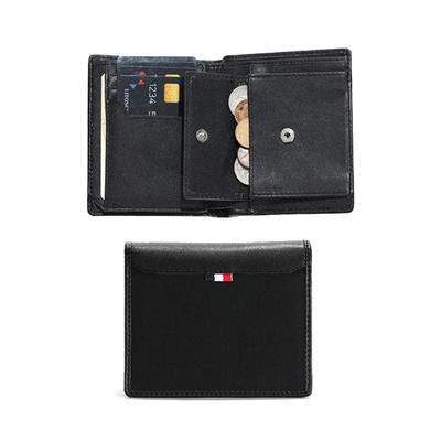 Waterproof Men's Wallet RFID Blocking Bifold Trifold Canvas Leather Slim Wallet with ID Window