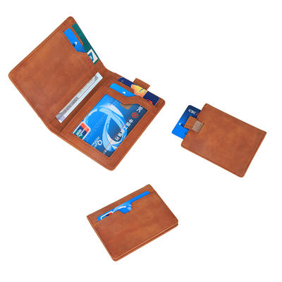 Bifold Travel WalleT for Men Slim Mens leather RFID Blocking Minimalist Card Front Pocket Wallet