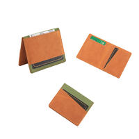 Casua Leather and Canvas Wallet Front Pocket Bifold Card Holder RFID Credit Card Blocking Wallet