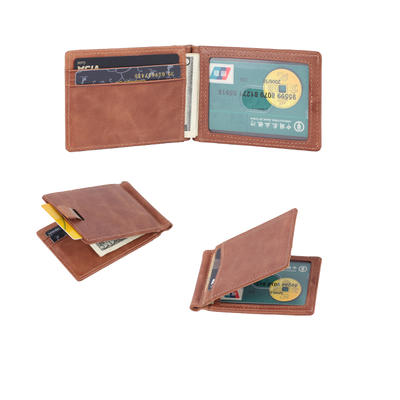 Customized wallet Card Holder Leather Money Clip Wallet Wholesale Leather Manufacturer