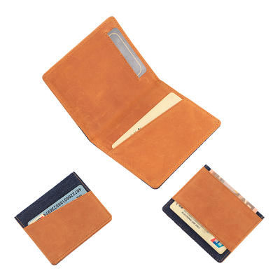 wholesale leather wallet slim credit card holder bifold rfid leather wallet LT-BMC078
