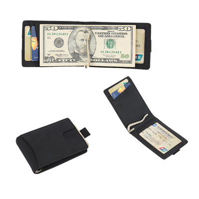 RFID custom leather money clip Wallet slim biford wallet Factory LT-BMM027