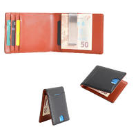 Luxury fashion popular card holder genuine leather money clip wallets mens slim rfid wallet LT-BMW070