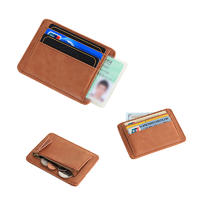 Slim Leather Wallet Minimalist Card Holder Rfid Leather Wallet Manufacturer LT-BMC090