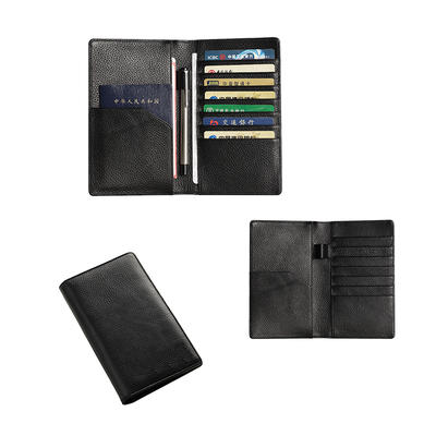 RFID Blocking Genuine Leather Passport Holder Cover Case Pen Holder Travel Passport Holder Wallet LT-BMP016