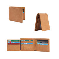 Men's Bifold Wallet RFID Blocking Cowhide Leather Vintage Travel Wallet LT-BMW042